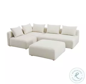 Hangover Cream Boucle 4 Piece Modular Chaise Sectional