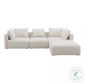 Hangover Cream Boucle 4 Piece Modular Sectional