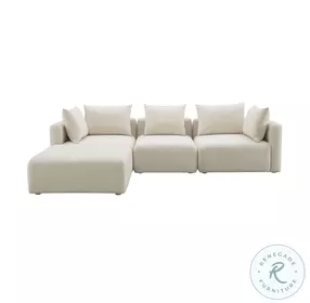 Hangover Cream Linen 4 Piece Modular Sectional