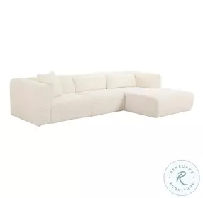 Tarra Fluffy Cream Corduroy Performance Fabric Oversized Modular RAF Sectional