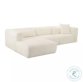 Tarra Fluffy Cream Corduroy Performance Fabric Oversized Modular LAF Sectional