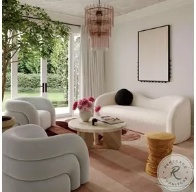 Leonie Beige Faux Sherling 84" Sofa