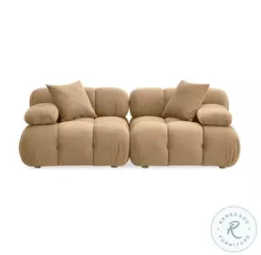 Calliope Cafe Au Lait Performance Velvet Modular Loveseat