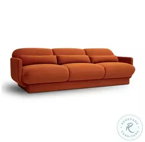 Azalea Rust Orange Velvet Sofa