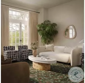 Lou Sandstone Textured Performance Fabric Sofa