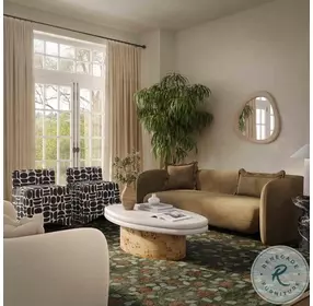 Lou Cafe Au Lait Performance Velvet Loveseat