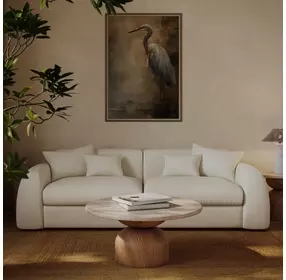 Kourtney Cream Faux Mohair 100" Sofa