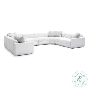 Perry Cream Chenille 114" Modular Large U-Sectional