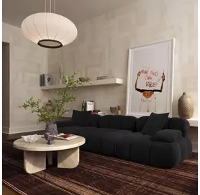 Calliope Black Modular 118" Sofa