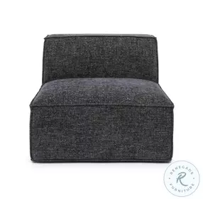 Mindy Charcoal Chenille Basketweave Armless Chair