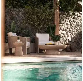 Eclipse Textured Faux Travertine Coffee Table