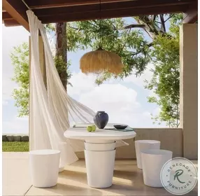 Margot Light Gray Faux Plaster Concrete Stool