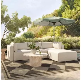 Hangover Cream Outdoor Modular 81" Loveseat
