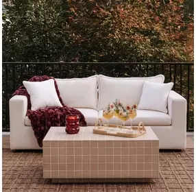 Salty Cream Performance Boucle Outdoor 85" Sofa