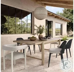 Alexa Black Rattan Performance Fabric Outdoor Dining Chair