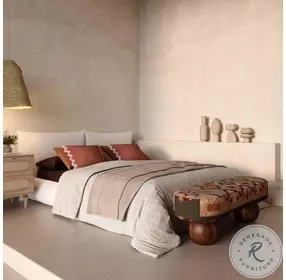 Rizi Textured Wool Upholstered Bench