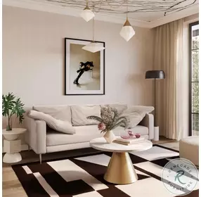 Chip White Marble Print Side Table