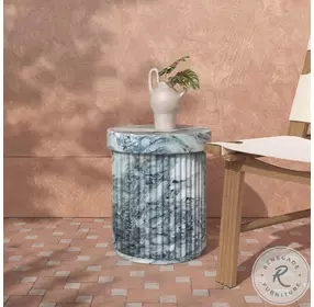 Serafina Marble Pattern Concrete Side Table