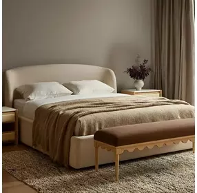 Oodle Bronze Performance Fabric Upholstered Bed Bench