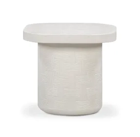 Suraya Ivory Square Outdoor Concrete Top Side Table