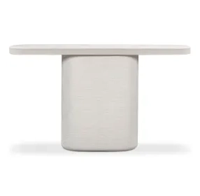 Suraya Ivory Oval Concrete Top Console Table