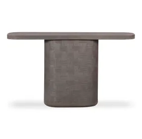 Suraya Dark Umber Oval Concrete Top Console Table