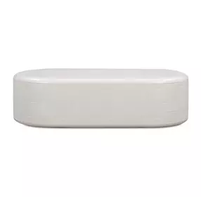 Suraya Ivory Oval Outdoor Concrete Top Occasional Table Set
