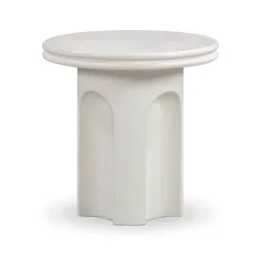 Suraya Ivory Round Outdoor Concrete Top Side Table