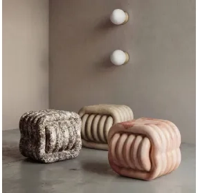 Love Knot Pink Marble Outdoor Concrete Accent Stool