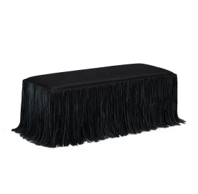 Shag Me Black Upholstered Accent Bench