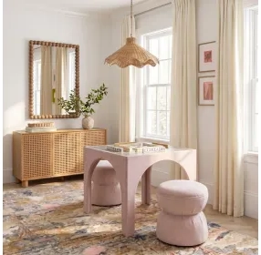 Tomlin Light Pink Performance Chenille Game Table