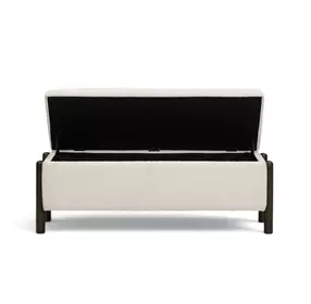 Abby Cream Upholstered Storage Accent Bench