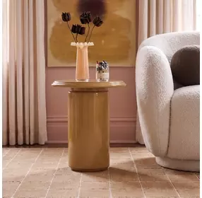 Tate Turmeric Outdoor Round Side Table