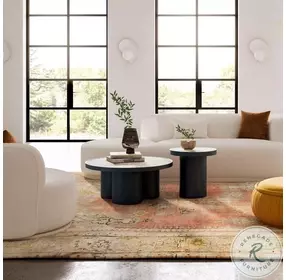 Nautilus Antique Silver Mirrored And Matte Black Coffee Table