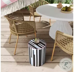 Taurus Ceramic And Modern Stripes Print Stool