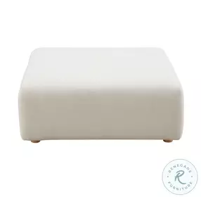 Hangover Cream Linen Ottoman