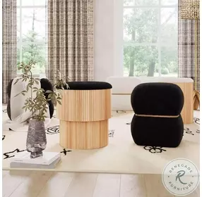 Sagano Black Tiered Storage Ottoman