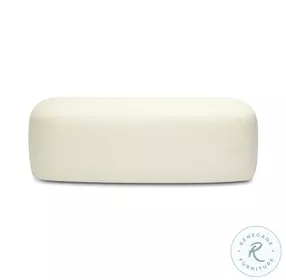 Graceland Cream Faux Mohair Bench