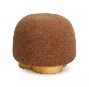 Oopa Bronze Performance Boucle Upholstered Swivel Round Ottoman
