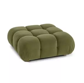 Calliope Olive Green Performance Velvet Upholstered Square Modular Ottoman