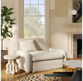 Rachelle Cream Velvet Lounge Chair