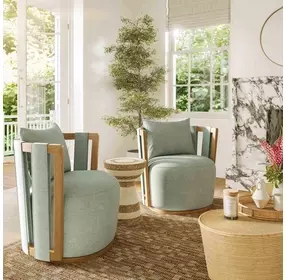 Paolo Mint Green Swivel Chair
