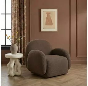 Marius Brown Performance Fabric Upholstered Accent Chair