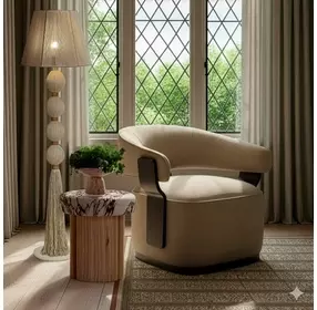 Madison Stone Performance Fabric Upholstered Swivel Accent Chair