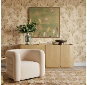 Curves Peach Performance Fabric Upholstered Swivel Accent Chair