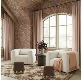 Tarra Cream Performance Fabric Upholstered Arm Chair