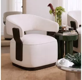 Madison Chalk Performance Chenille Swivel Accent Chair