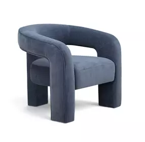 Malone Blue Denim Performance Chenille Upholstered Accent Chair