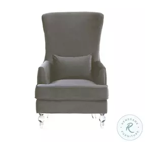 Aubree Gray Tall Chair with Acrylic Legs