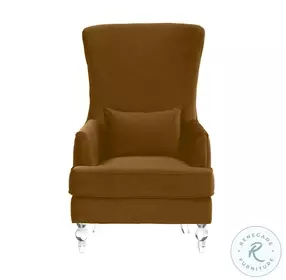 Aubree Cognac Tall Chair with Acrylic Legs